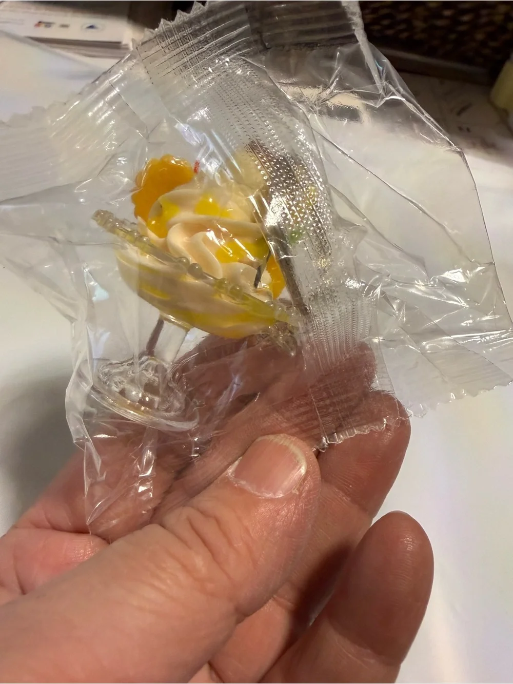 Yellow Dessert Sundae Keychain Charm